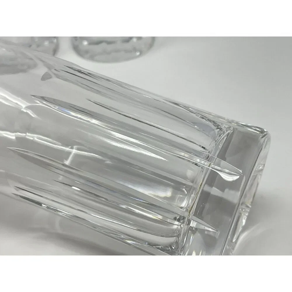 Bohemia Cut Crystal Clear Highball Glasses 5.75” Set Of 3 Original Stickers